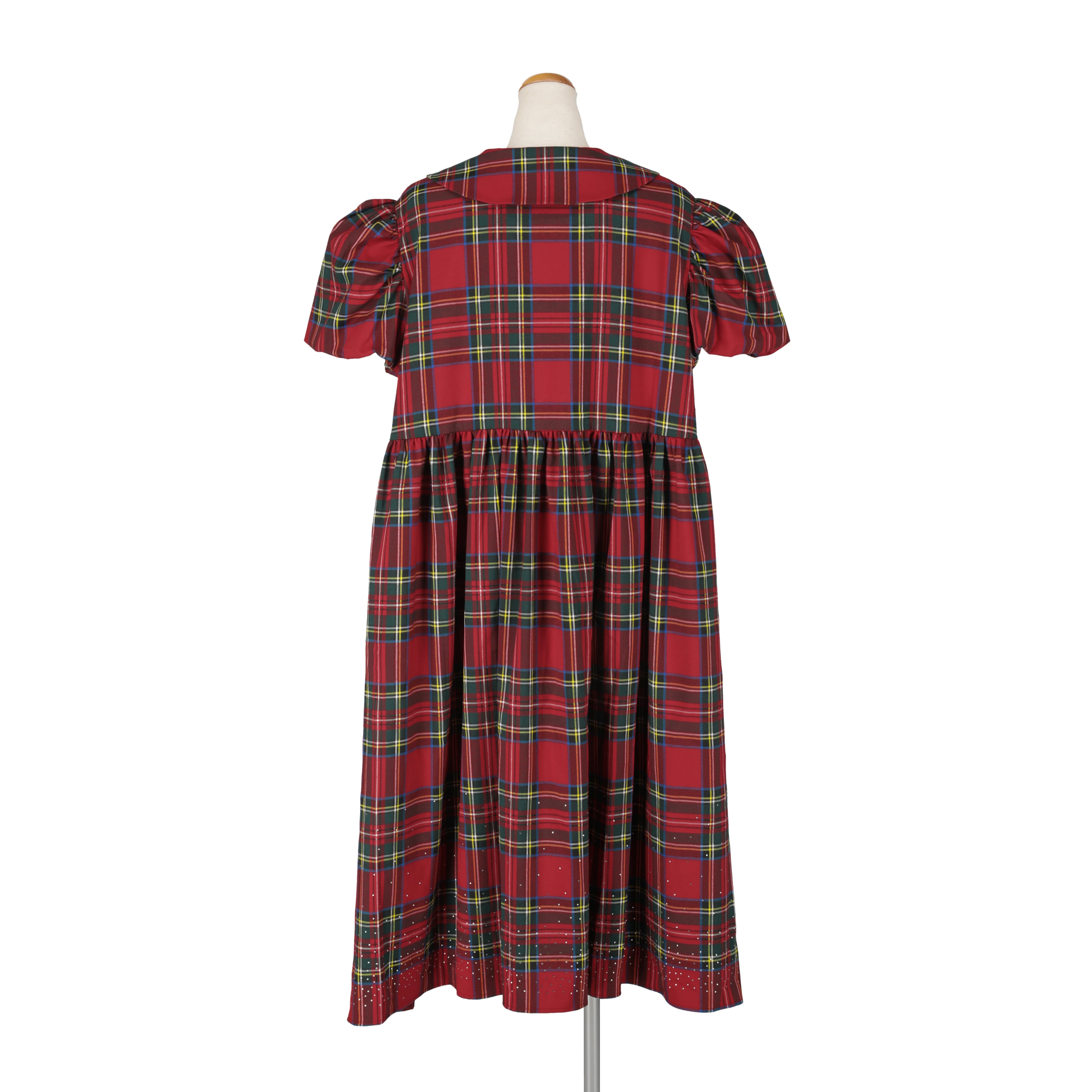 バルーンスリーブリボンワンピース　RED