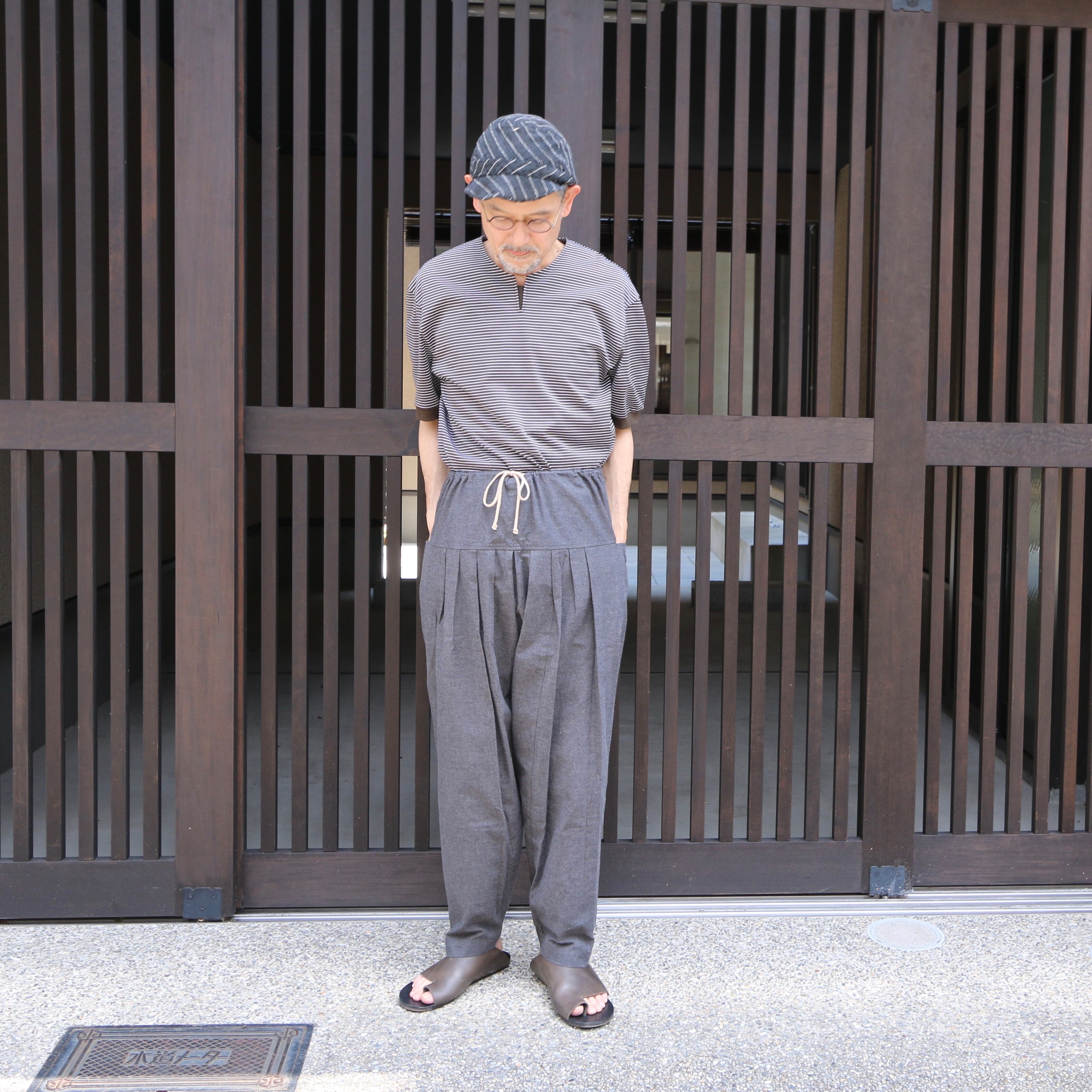 THE HINOKI コットン馬布5タックパンツ CHARCOAL BROWN＃TH19W-13 