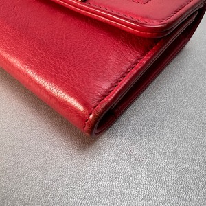 【最終処分SALE】CHANEL シャネル マトラッセ  レザー 三つ折り財布 ピンク A-11943
