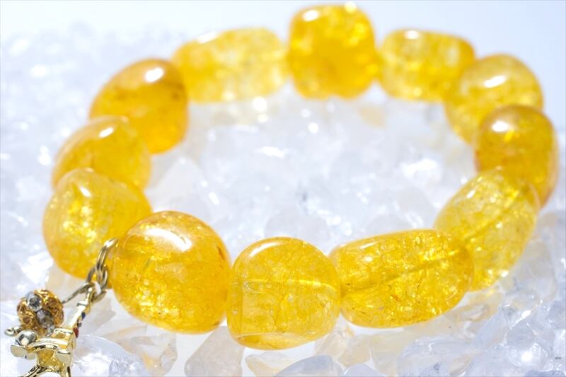 Crack Stone yellow【パワーストーンブレスレット 】 - 画像3