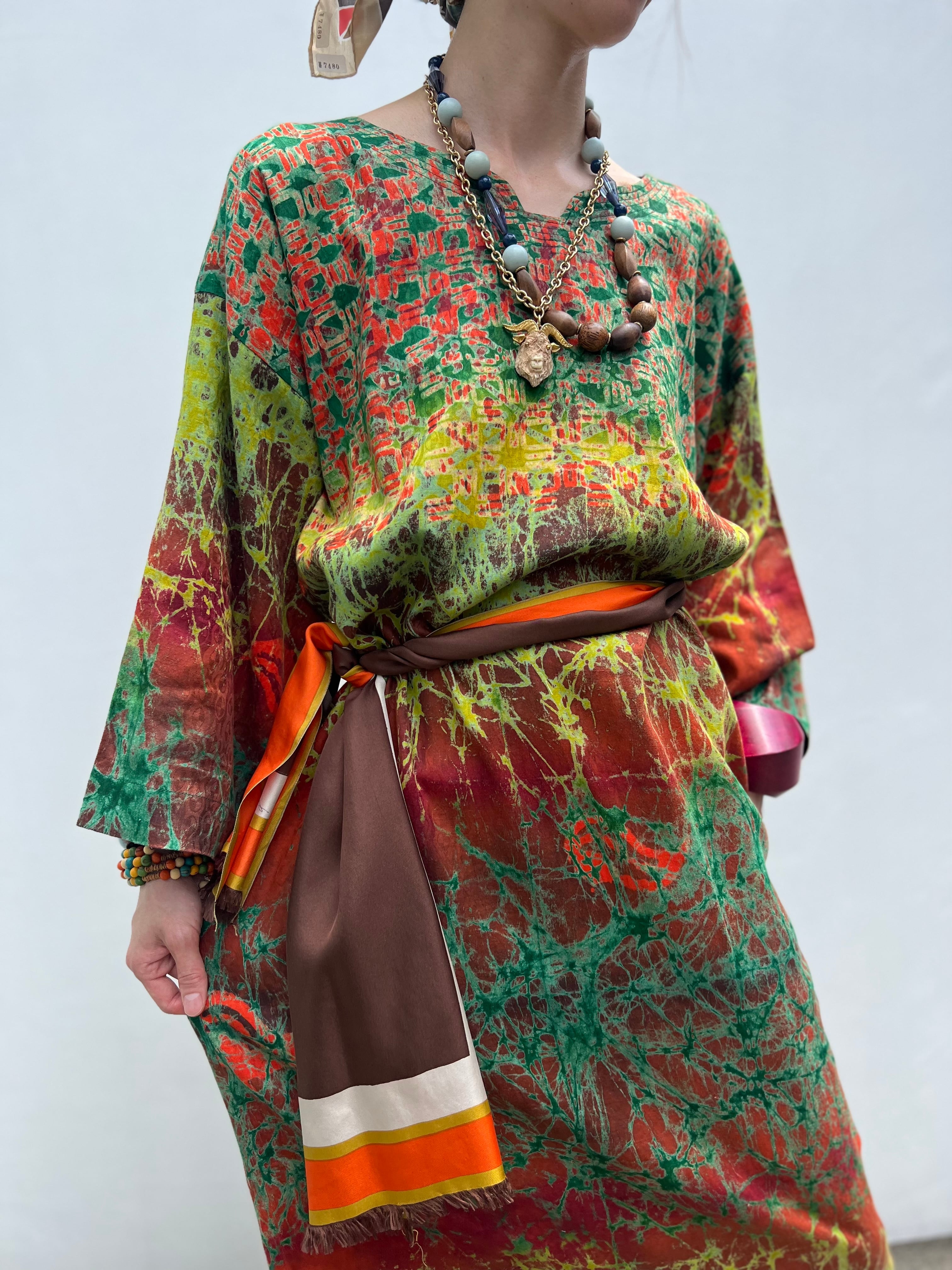 Vintage multicolored cotton dress ( ヴィンテージ マルチカラー コットン ワンピース )