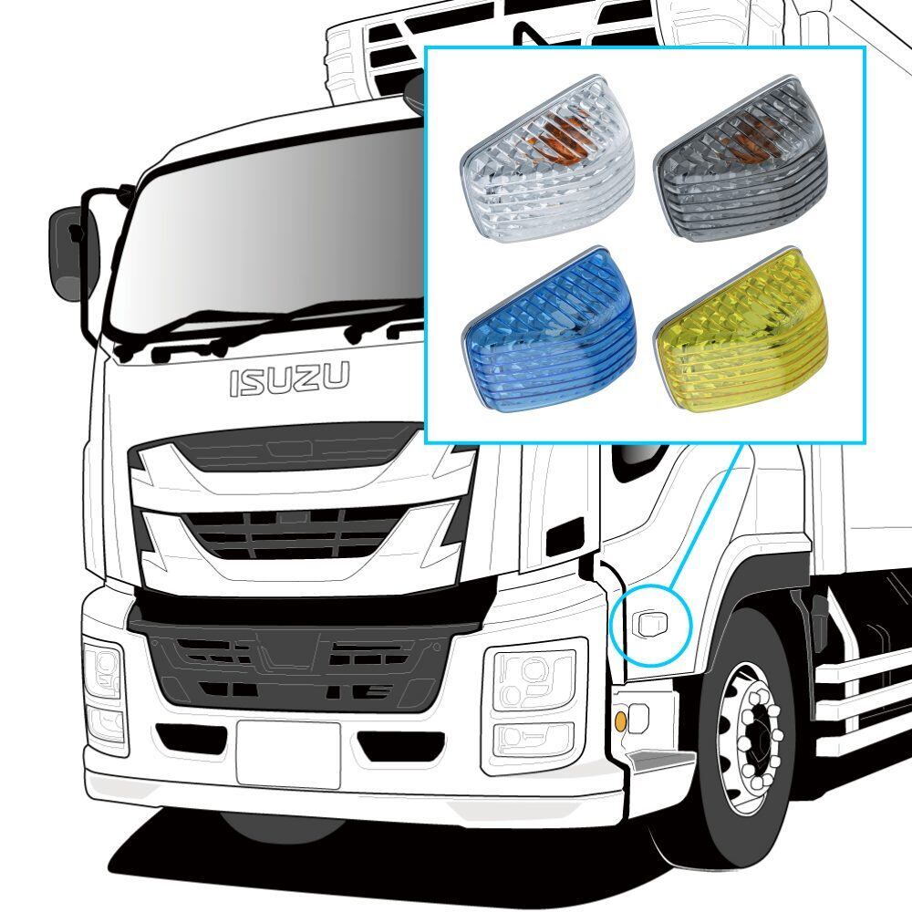 三菱Newキャンター用パープルピンク ウィンカーサイドマーカーセット DEPO正規品 三菱ふそう NEWキャンター 純正タイプ サイドマーカー