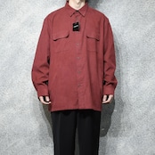 dead stock fake suede shirt red