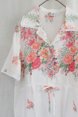 70s-80s Euro flower lace one-piece