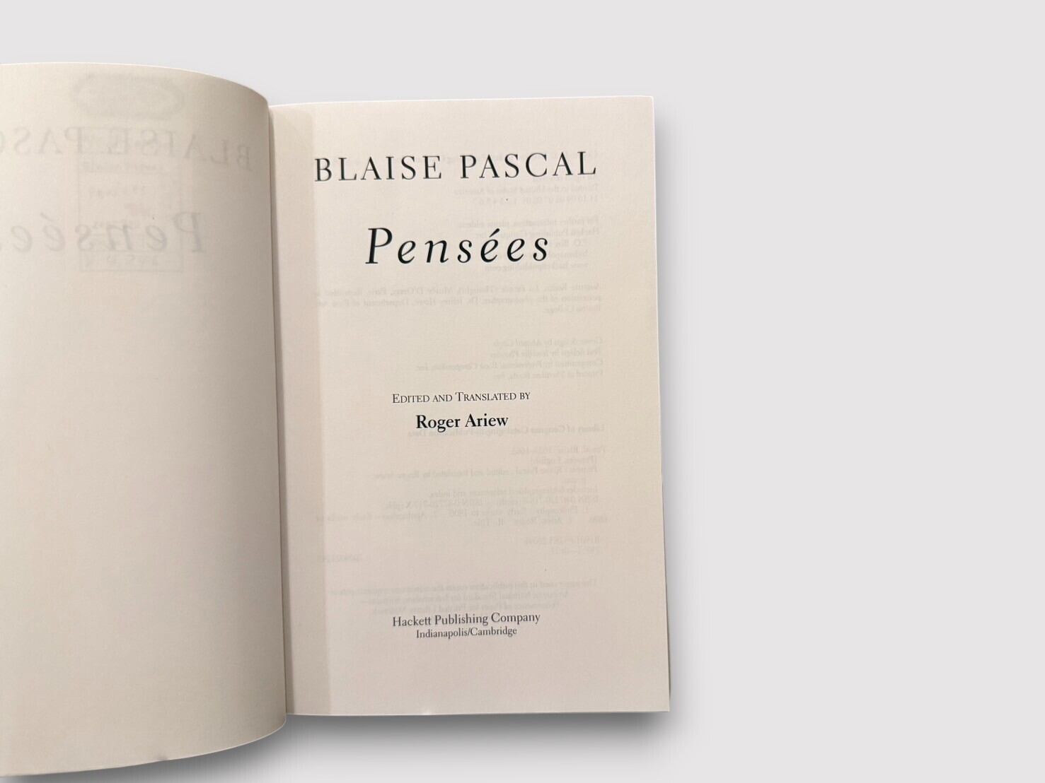 SFF140】Pensées(2005) / Blaise Pascal | KITAZAWA BOOKSTORE