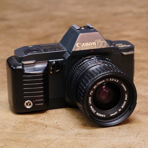 3145 Canon T70 w/FD 35-70mm F3.5-4.5 キヤノン フィルム 一眼レフカメラ レンズ付き 中古