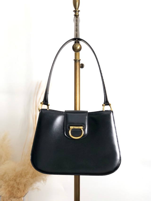 CELINE セリーヌ マカダム ショルダーバッグ ブラウン PVC レザー ホーボーバッグ vintage ヴィンテージ オールド w5cp57