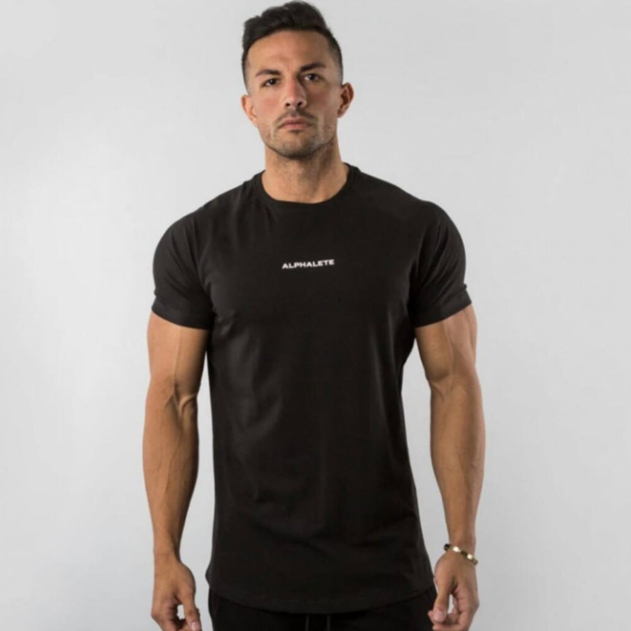 ALPHALETE Short sleeve T-shirt GYM WEAR TRAINING Tシャツ メンズ スポーツウェア トレーニングウェア  ジム 筋トレ フィットネス ブラック MMMC