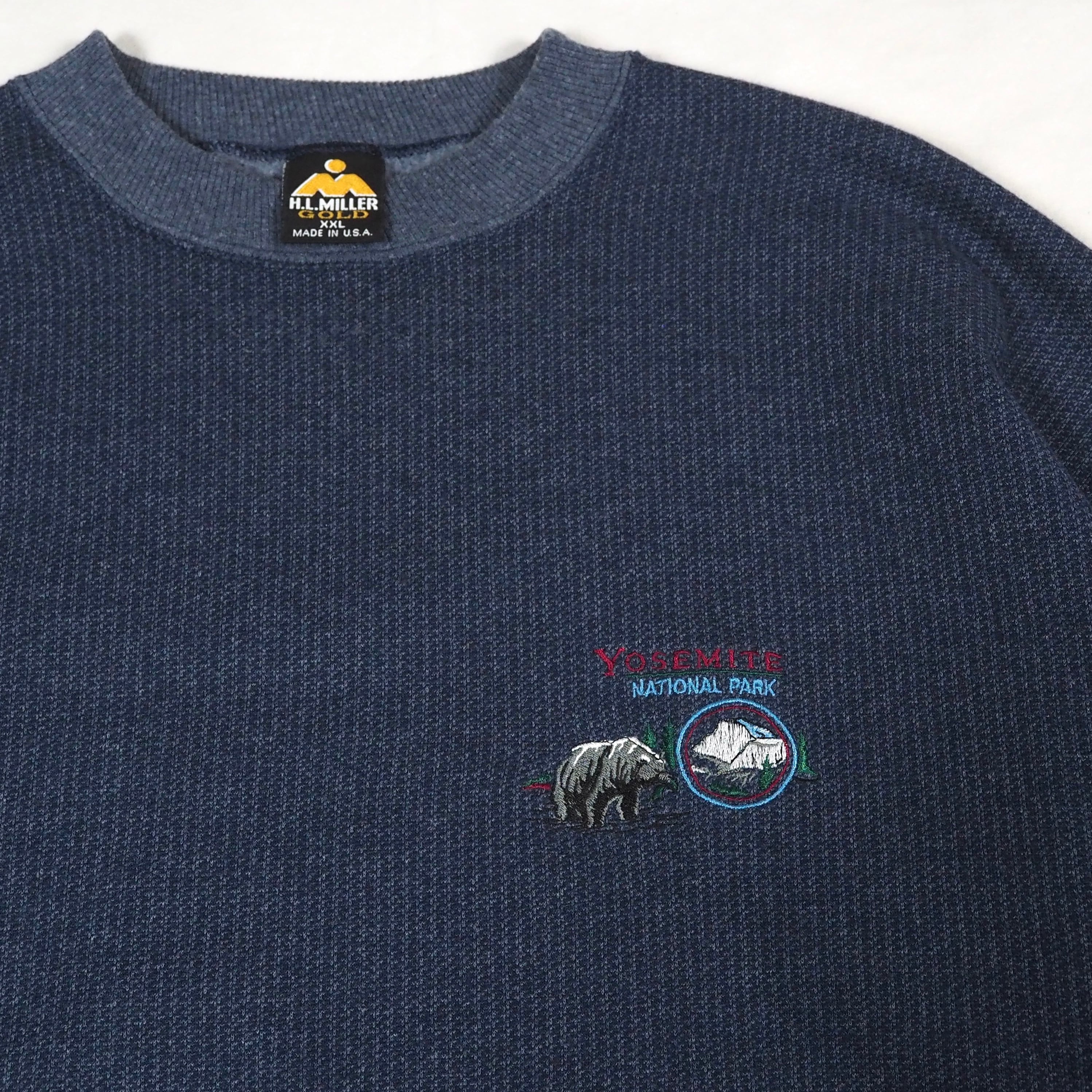 《MINT》90’s Yosemite National Park souvenir sweatshirt XXL embroidered USA製 MILLER ヨセミテ 刺繍ロゴ スウェット