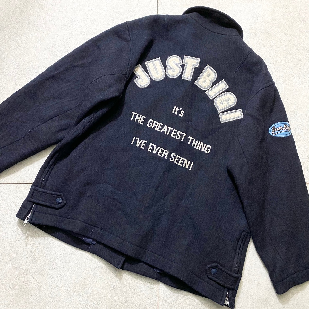 JUST BIGI wool long stadium jacket | NOIR ONLINE