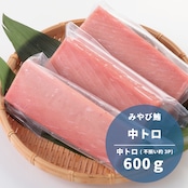 【みやび鮪】本鮪 中トロ 600g(大きさ不揃い柵 約3本 計600g)