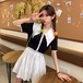 ✞ シャツブラウスきれいめ☆カラービーズ ニット スウィート ガーリー ✞ゴスロリ SM ミリ 甘ロリ クラロリ 和ロリ エレガント 黒ロリ 姫ロリ 華ロリ BB-BB7969328