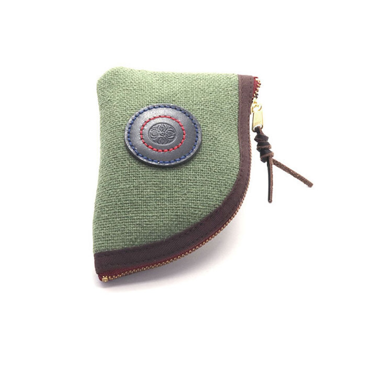 ポケット財布  / Harf & Harf knife-shape pocket wallet /オリーブ ＆ マスタード レザー