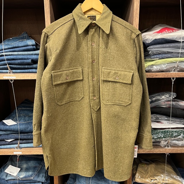 ①1940'S WOOL SHIRT KHAKI