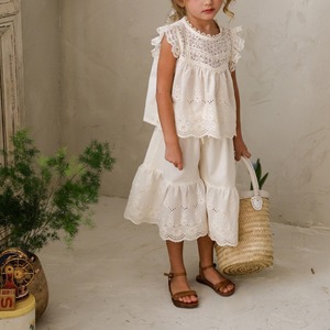 夏レトロ花柄フレアパンツ