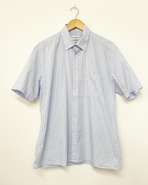 90sYvesSaintLaurentPourHomme Cotton Check Short Sleeve BD Shirt/L
