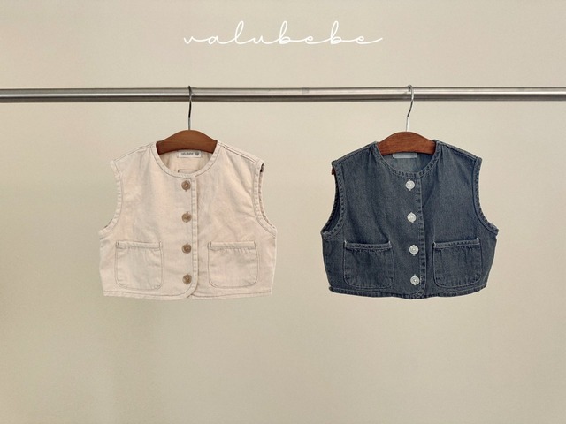 【取寄】valubebe｜over denim vest｜オーバーデニムベスト｜6M-S｜baby&toddler｜26 summer