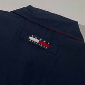 90s TOMMY HILFIGER トミーヒルフィガー ナイロン ジャケット ジャンパー L/ネイビー メンズ ビンテージ