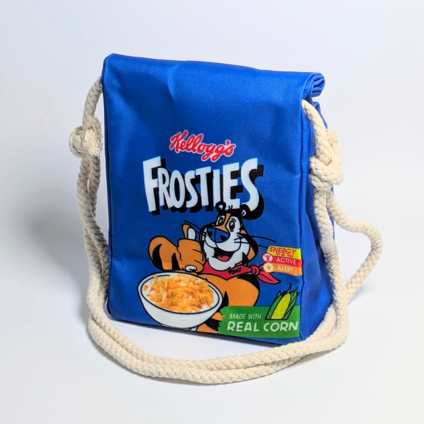 【ケロッグ トニーザタイガー  （Kellogg  Tony the Tiger）】ロープショルダーバッグ＊パッケージ風〚アメリカン雑貨 アメトイ〛