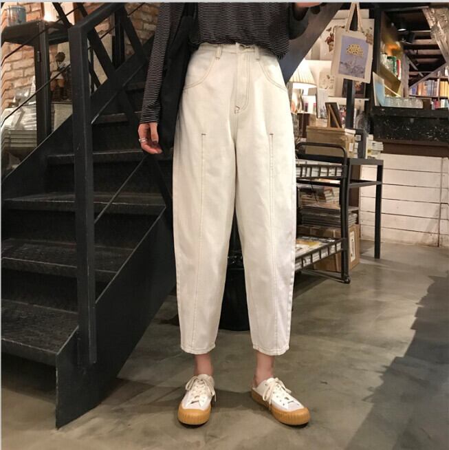 パンツ スプリングルーズ薄手ハイウェストウェストジーンズ カジュアル 春物 YY-ファッション34457435136