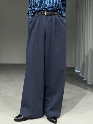 wide tuck trousers / navy