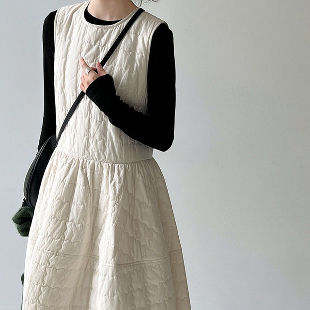 back-ribbon sleeveless one-piece　J00398