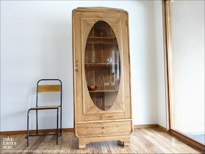 チーク無垢材 ヴィンテージキャビネットBols 食器棚 ショーケース 陳列棚 什器 アンティーク飾り棚 再生家具 表面再仕上 世界三大銘木 idavin