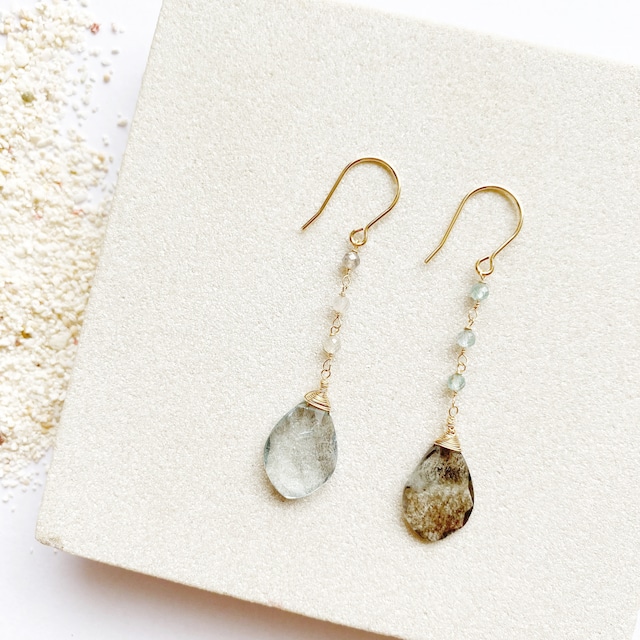 Moss aquamarine bicolor earrings