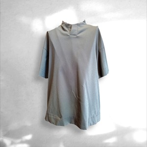 ⭐️新品/サンプル 1点モノ  STAND-COLLAR PULLOVER SHIRTS BLUE 細ボ－ダ－  S~Msize　