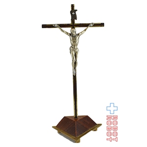 INRI ジーザス クロス 金属と木 14センチ