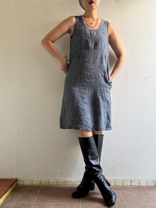 "Each Price Market" Vintage FLAX Linen Dress