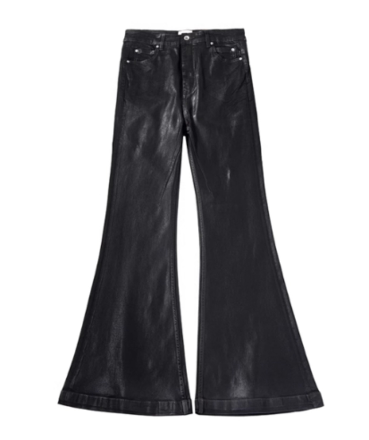 black coating flare denim - 9