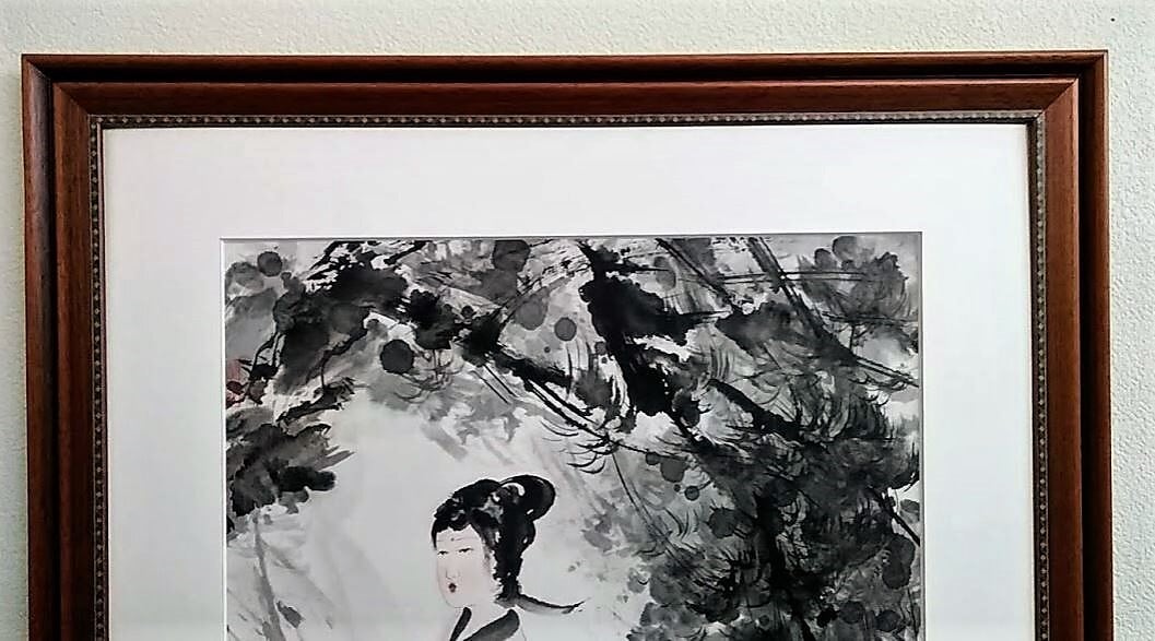 大幅値下げ！仕女図　水墨画　水彩画 大幅値下げ！仕女図 水墨画 水彩画