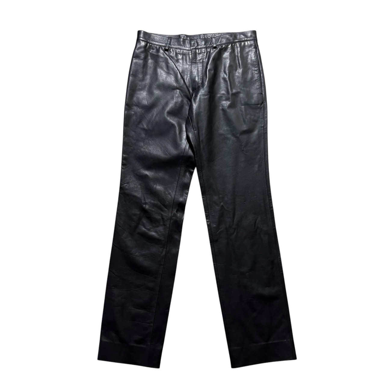 HERMES black leather pants