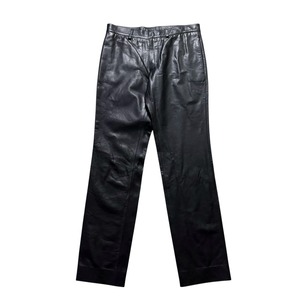 HERMES black leather pants