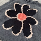CC "FLOWER with LOVE" HAND KNIT -DARK GRAY-