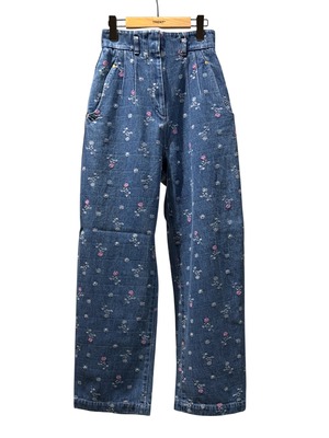 【26SS】Mame Kurogouchi マメ クロゴウチ / デニムパンツ ジャガード 花柄 / Floral Jacquard High Waisted Denim Trousers