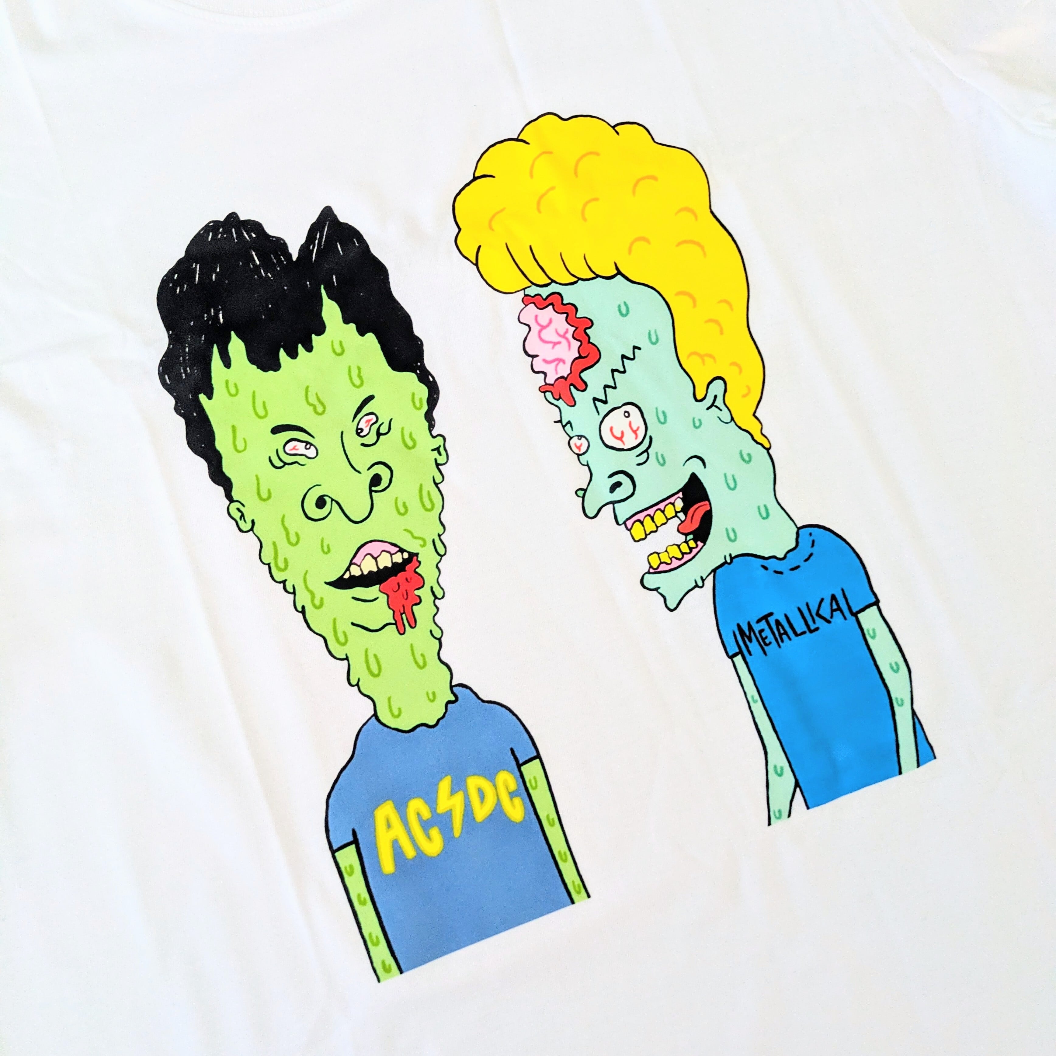 【 Beavis and Butt-Head(ビーバスアンドバットヘッド)】  ZOMBIE / ACDC / METALLICA  Tシャツ / MTV  〚アメリカン雑貨 アメトイ〛