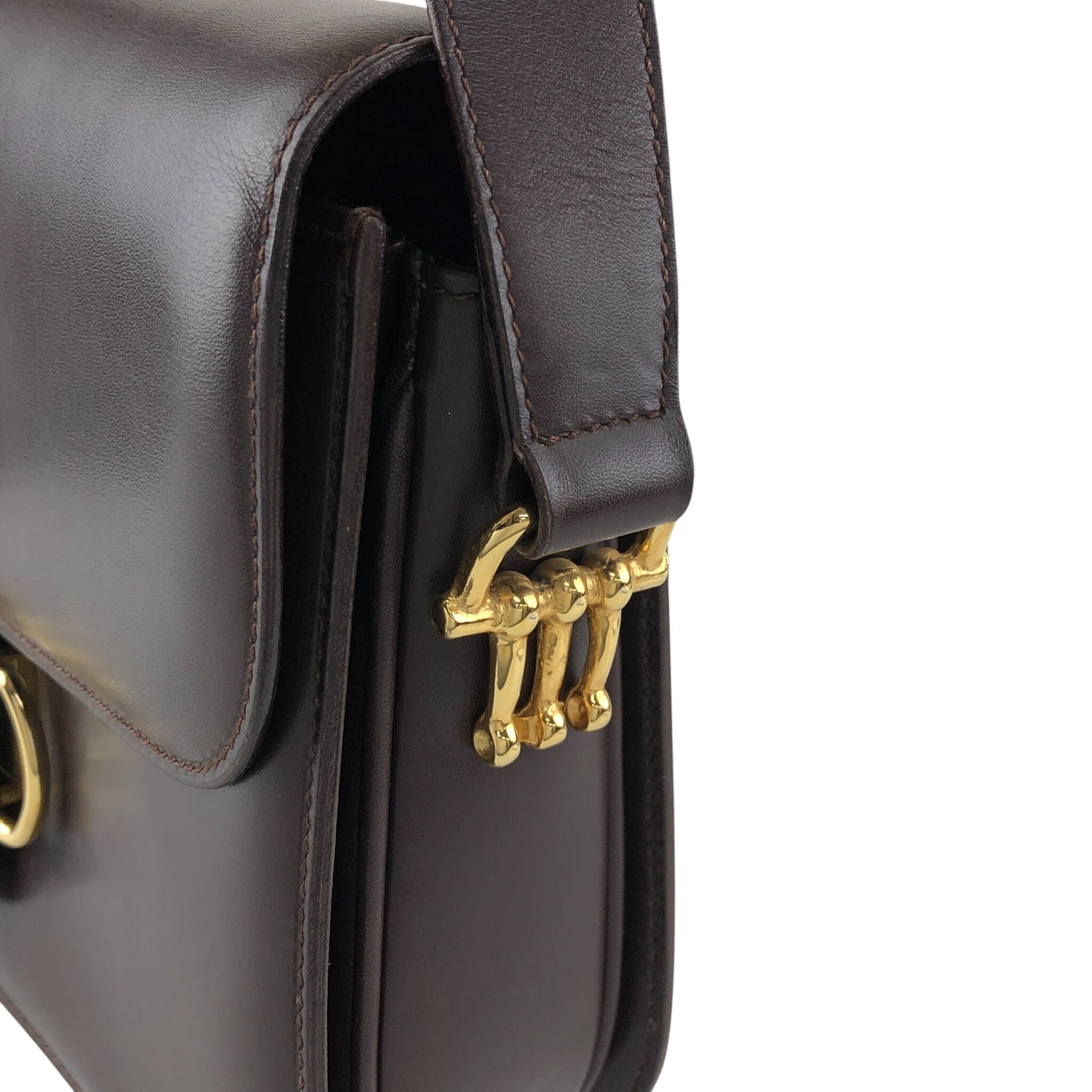 CELINE セリーヌ ショルダーバッグ ブラウン ホースビット レザー