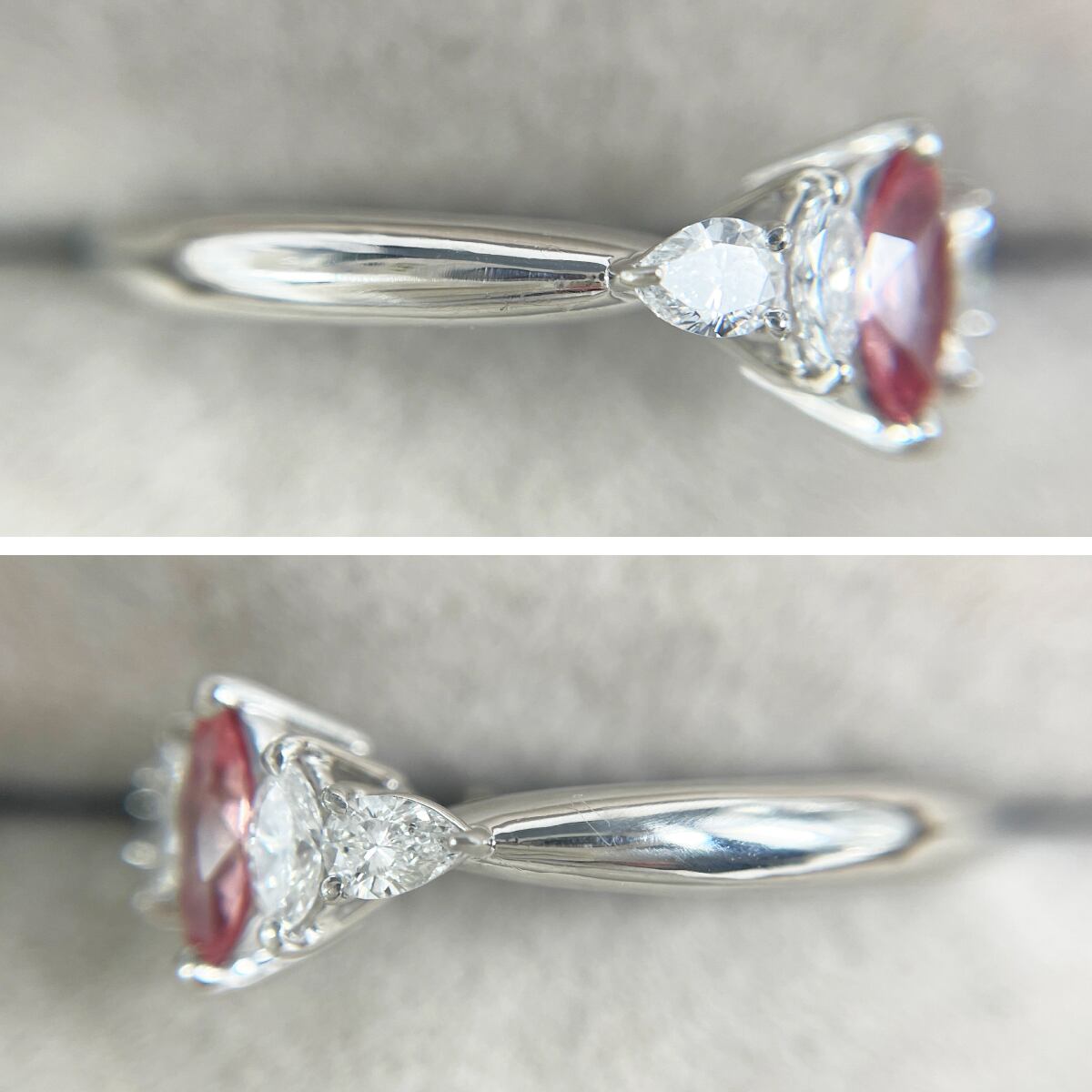Pt900 天然サファイア 0.41ct ダイヤ 0.20ct ハーフエタニティ レディース