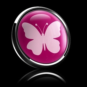 100番 ゴーバッジ butterfly pink