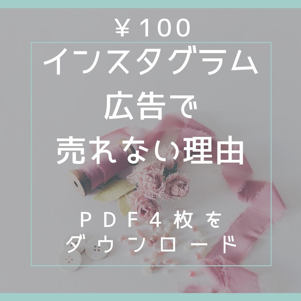インスタグラム広告で売れない理由 PDF4枚