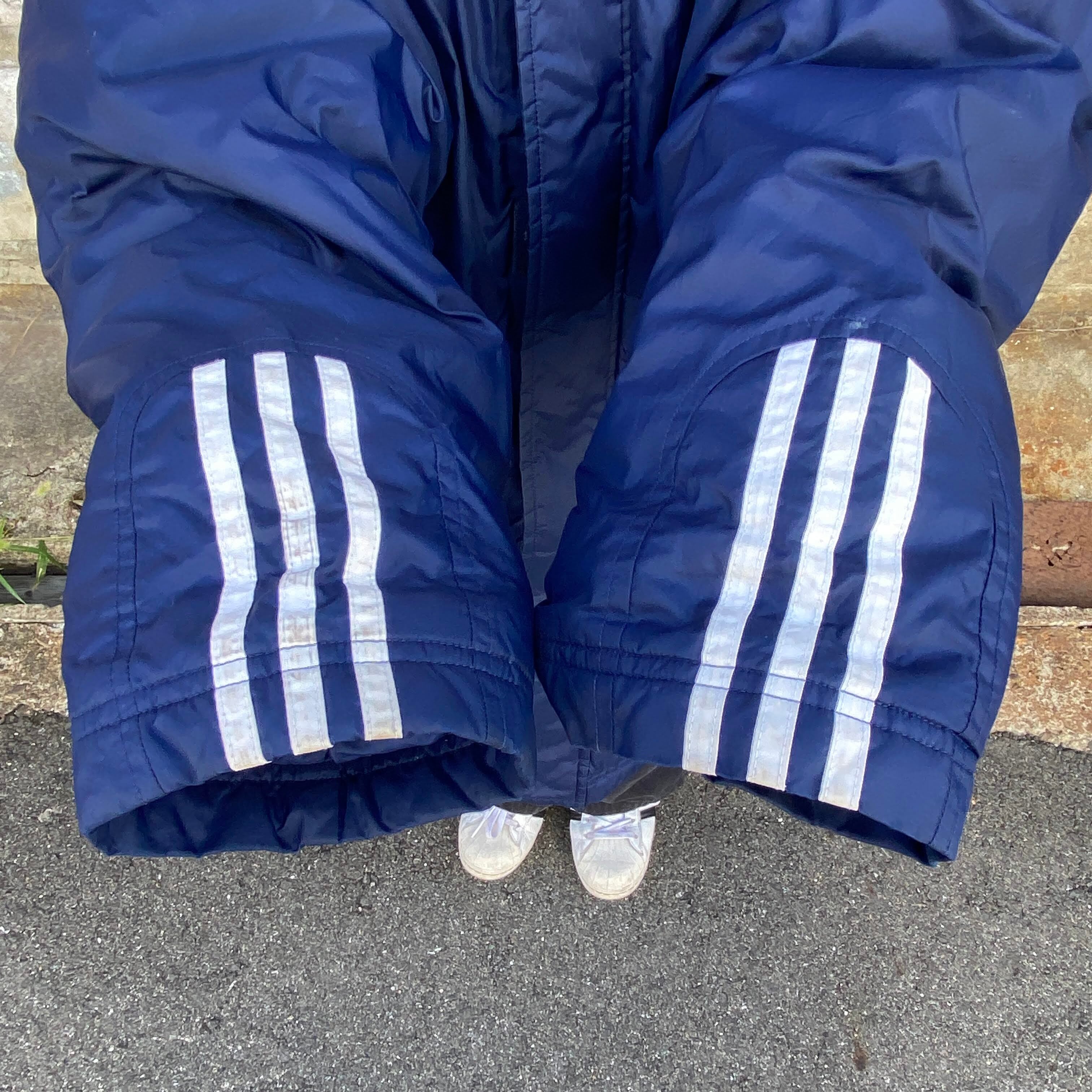 00s old adidas nylon puffer jacket navy