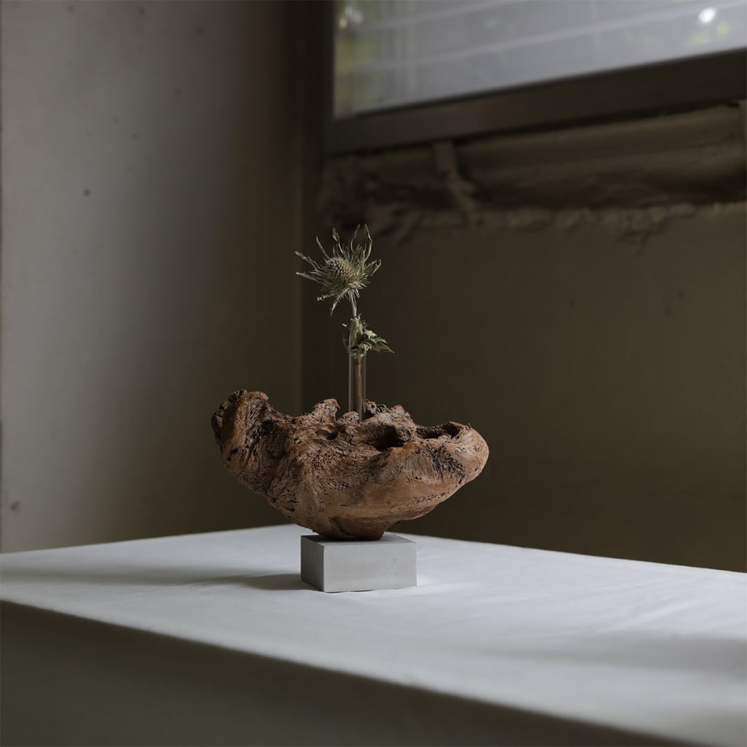 saisei (再生) driftwood flower vase cement 無塗装 | FREEPARK