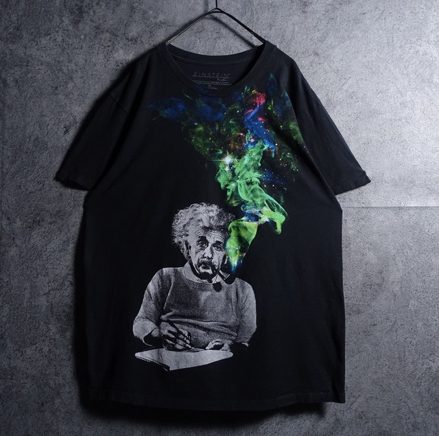 Black Albert Einstein Print Desgin T-Shirt