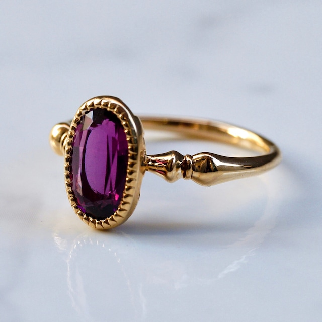 Rhodolite garnet ring /K18YG