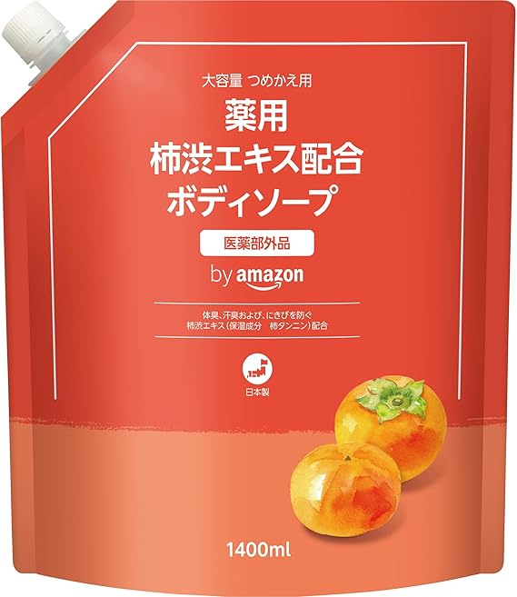 まみむ SOC 薬用 柿渋ボディソープ 詰替 (400mL) 6個セット by Amazon 薬用 柿渋ボディソープ ペパーミント 大容量 詰替え用