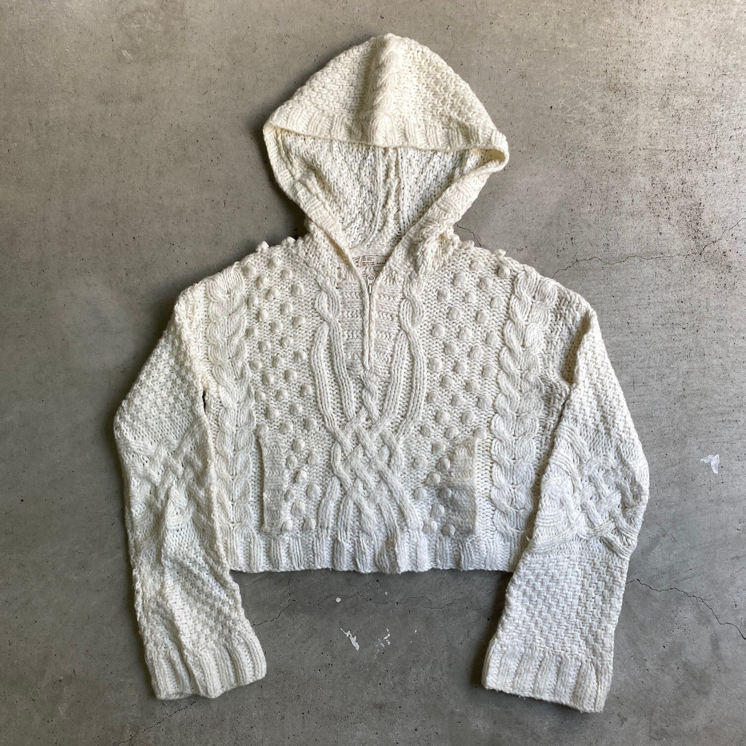 ZARA TRF ザラ ショート丈 ハーフジップ アクリル ウールニット