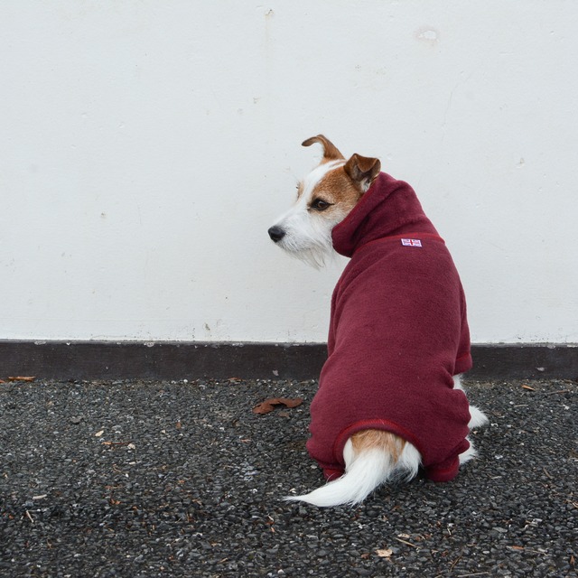 for dog British fleece rompers burgundy