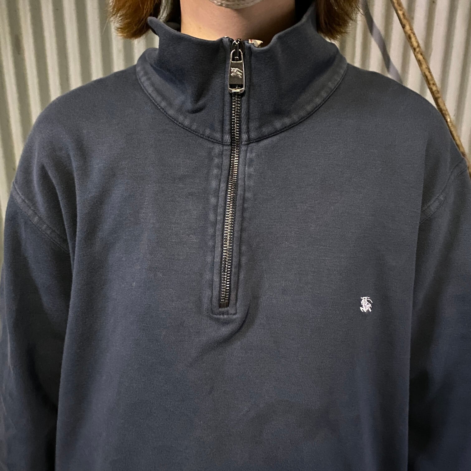 ビッグサイズ BURBERRY LONDON バーバリー ハーフジップスウェット 